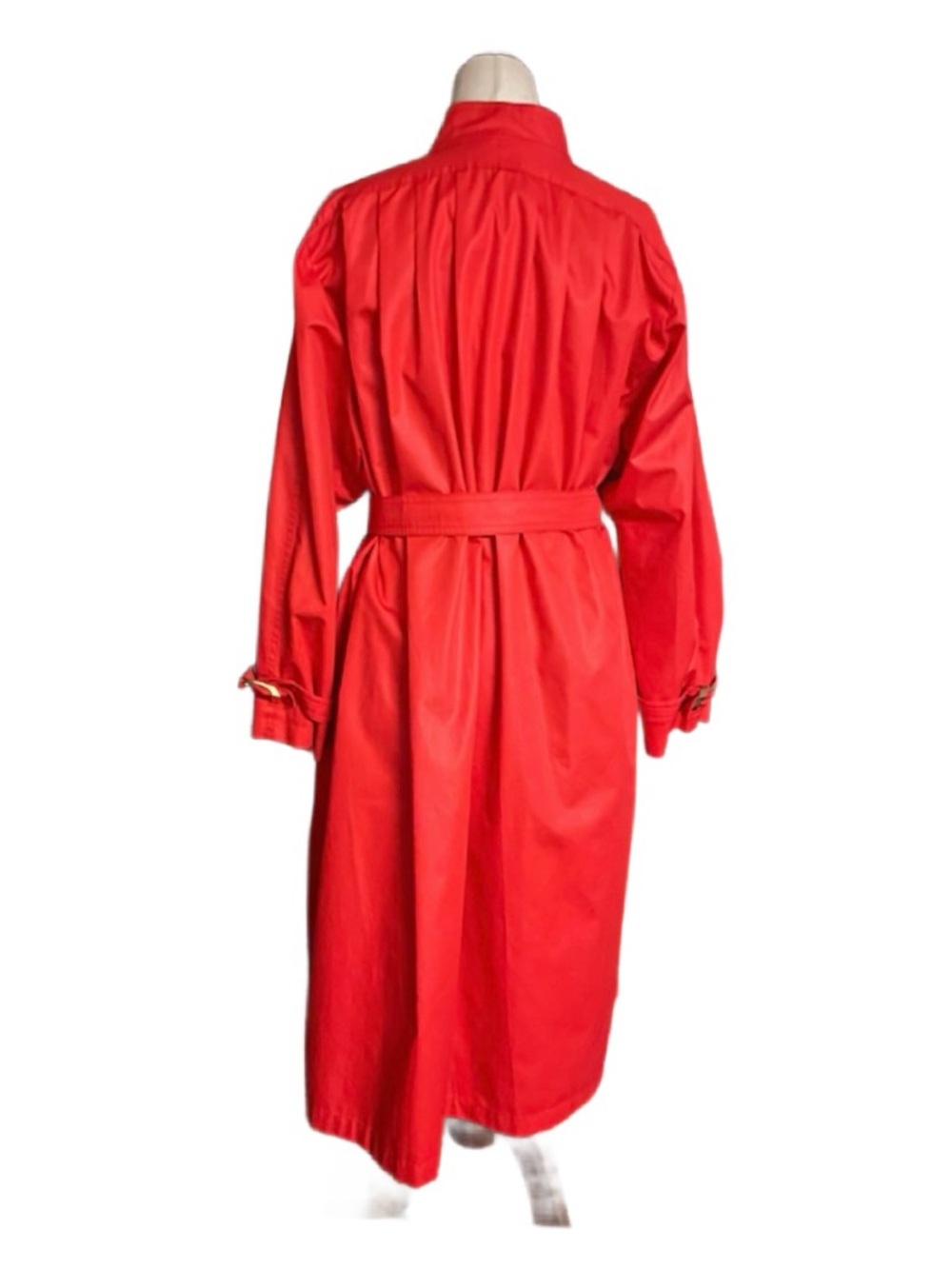 Zanobetti Firenze ~ Women’s X-Large ~ Vintage ~ Italy ~ Red ~ Trench Coat - Picture 3 of 16
